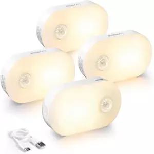 모션 센서가 장착된 라이리즈 충전식 배터리 나이트 라이트 어디에나 부착 가능 침실 욕실 거실 주방 계단