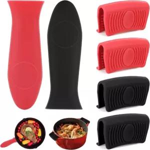 주철 손잡이 커버 6개 PCS 프라이팬 실리콘 냄비 홀더 내열 핫 핸들 슬리브