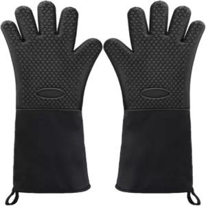 19.7인치 초장형 실리콘 오븐 장갑 1쌍 퀼트 라이너 논슬립 텍스처 그립으로 바비큐 베이킹 요리 및 그릴에