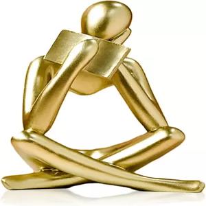 UTTCMK 책장 장식 독서 동상 - 추상 미술 사상가 조각 북엔드를 위한 선반 미학 모던 홈 데코 피규어 거실