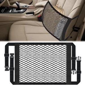 앞좌석 정리함 카시트 이중층 다용도 탄성 수납 메쉬 네트 대부분의 차량을 위한 범용 자동차 액세서리