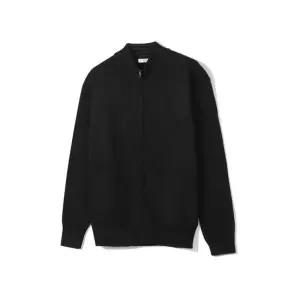 [노티그] 폴리혼방 솔리드 니트집업 블랙_OKW2SWZU201K1