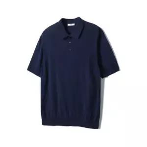 [노티그] 코튼100 워셔블 피케 카라니트 네이비_OKS2SWTS102N1