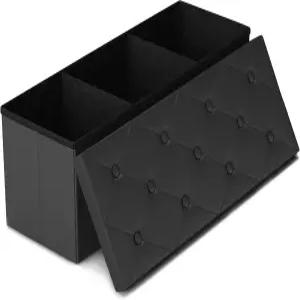 글락시푸르 스토리지 오스만 벤치 43인치 접이식 칸막이 2개 PU 가죽 발 받침대 침대 끝 거실 보관함 침실