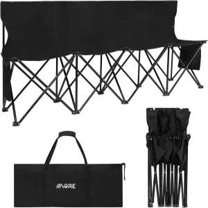 1MORE 축구 벤치 휴대용 접이식 팀 4인승 사이드라인 가방 및 등받이가 있는 의자 캠프 스포츠 이벤트용