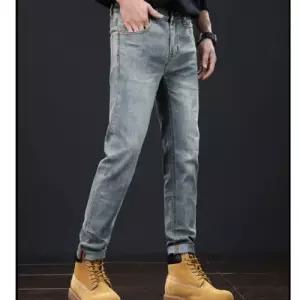 스파이더맨 남자 캐주얼 봄가을 일자핏 긴바지 청바지 스키니진 워싱 데님팬츠 OPH3