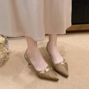 스파이더맨 여성 봄가을 슈즈 스틸레토 단화 하이힐 벨벳 프렌치 4.5센티 OPH3