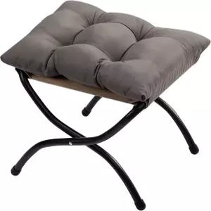 홀리홈 15H 접이식 발판 의자 덮개가 있는 작은 오스만 게으른 액센트 패딩 소파 거실용 금속 프레임