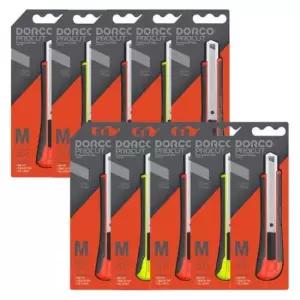 중형커터칼 도루코 커터칼중형M203슬라이드1갑10개공업용색상랜덤