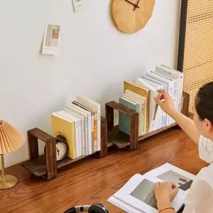 소형 원목 책꽂이 조절식 탁상용 책장 책상 책상선반 빈티지