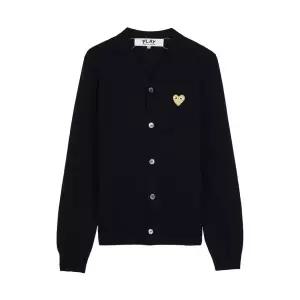 [롯데백화점]꼼데가르송 FW25 공용 골드하트 와펜 가디건 AX N050 051 BLACK