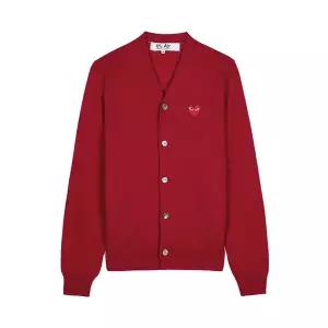 [롯데백화점]꼼데가르송 FW25 공용 레드하트 와펜 가디건 AX N008 051 RED