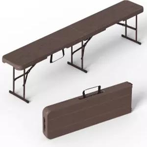 6피트 접이식 벤치 휴대용 플라스틱 실내 야외 피크닉 캠핑 다이닝용 시트 축구 정원 다목적 엔터테인먼트