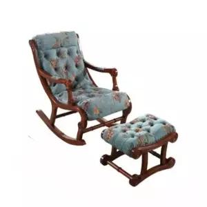 흔들의자 우드 엔틱 인테리어 독서 휴식 체리 프레임+커피 가죽