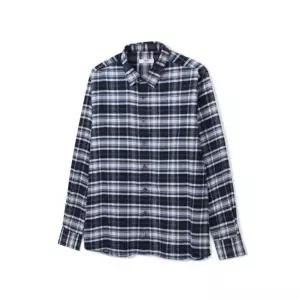 [노티그] 코튼100 기모 미듐체크 셔츠 블루_OKW2SHCL208B1