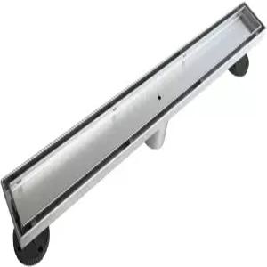 타일 인서트 격자가 있는 네오드레인 18인치 선형 샤워 배수구 브러시드 304 스테인리스 스틸 직사각형