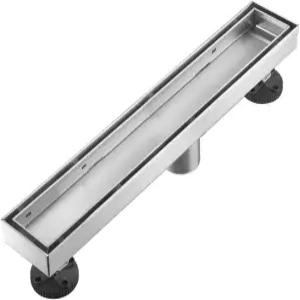 AVSIILE 선형 샤워 바닥 배수구 12인치 브러시드 니켈 304 스테인리스 스틸 욕실 키트 리버서블 타일 인