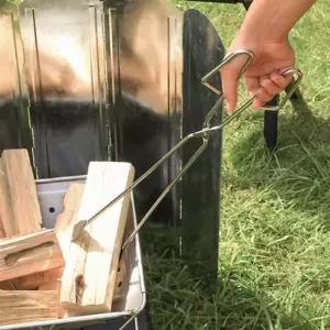 [마이모노샵][마이모노샵] 불멍 캠핑 바베큐 휴대용 손잡이있는 긴집게 숯집게 3개 (17170403)