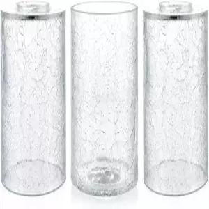 스켈랑 크래클 립리스 유리 램프 그늘막 원통형 조명 커버 피터 개구부 포함 샹들리에 교체 펜던트 욕실