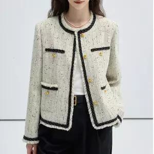 [블랙퀸][블랙퀸] 아르체 태슬 배색라인 트위드자켓 blk004408