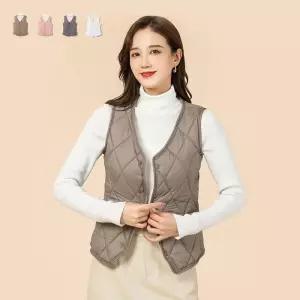 [라일리여성의류] Rly 키밍 경량 브이넥 솜패딩 여성 조끼 캠핑 등산