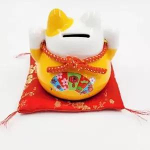 [문구/오피스]  오렌지  일본저금통 귀여운 고양이저금통 일식소품