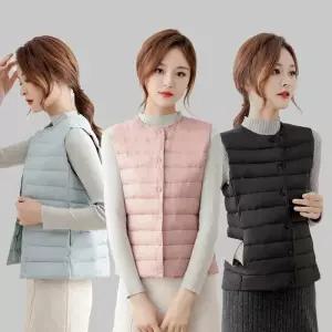 [라일리여성의류] Rly 키밍 경량 방한 솜패딩 라운드넥 조끼 3컬러