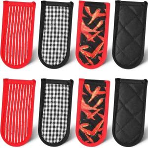 가이저레일리 8개 주철 프라이팬 손잡이 커버 내열 팬 슬리브 미끄럼 방지 냄비 홀더 주방 조리 도구용