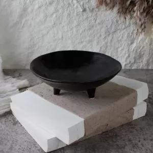 와비 사비 발 장식 그릇 다목적 소형 세라믹 빈티지 러스틱 보호 선반 테이블 내추럴 블랙