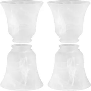 스켈랑 4개 천장 선풍기 조명 그늘막 립 램프 벨 모양 기구 글로브 교체 알라바스트