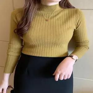 [옷은날개] 여성니트티 터틀넥 레이어드니트 여리여리니트 골지니트티 골지 하프 니트