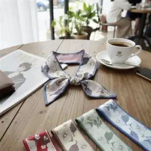 타이 스카프 4색세트 양면 방도 헤드 스카프 가방끈