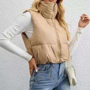 [옷은날개] 3컬러 여성 패딩 조끼 크롭 베스트 점퍼