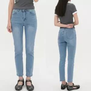 [라일리여성의류] Rly 허리밴딩 스판 슬림 일자 데님팬츠 JEB-100