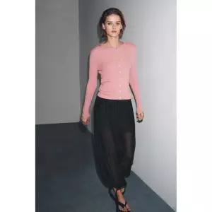 zara 자라 100% 리브드 울 재킷 - 로즈핑크147464