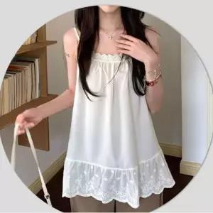 [라일리여성의류] Rly 레이어드 프릴 레이스 이너 롱나시 끈나시