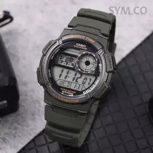 카시오 AE-1000W-3A 군용 군인 전자 방수 스포츠 남자 우레탄 시계 d3