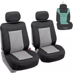 FH 그룹 카시트 커버 쿠션 카 트럭 SUV용 2팩 시트 그레이 블랙 네오슈프림 방수 유니버설 핏 프로텍터