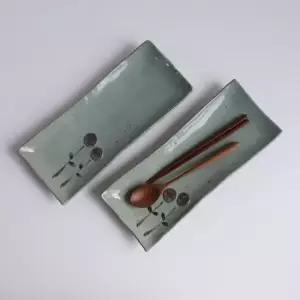 생선접시 모리 수국 직사각