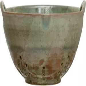 손잡이가 달린 크리에이티브 협동 스톤웨어 베리 볼 아쿠아 리액티브 글레이즈