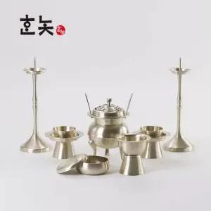 수공예품 간편 제사제기 방짜유기 6종 세트 유기반상기