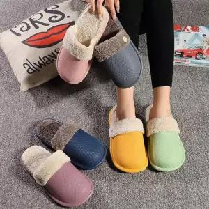 [라일리] Rly 단추 털슬리퍼 퍼 탈부착 슬리퍼 양털 실내화 커