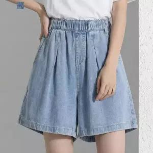 [페이릿][페이릿] [88까지]로클 밴딩 핀턱 와이드핏 체형커버 청 반바지 데님팬츠