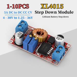 1-10Pcs XL4015 5A DC-DC 전력 변환기 8-34V ~ 1.25-32V CC CV LED 드라이버 스텝 다운 충전 보드 리튬 모