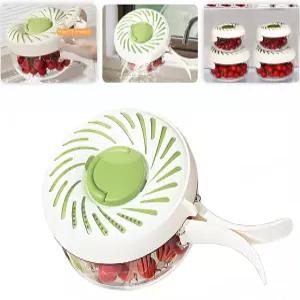 업그레이드된 과일 세척 그릇 뚜껑 및 얼음 구획을 위한 BPA 프리 배수 바구니 다기능 베리 워셔 접이식