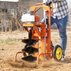 엔진항타기 고출력 4행정 휠 항타기 드릴 비트 구굴기 엔진 대형 페달 10cm