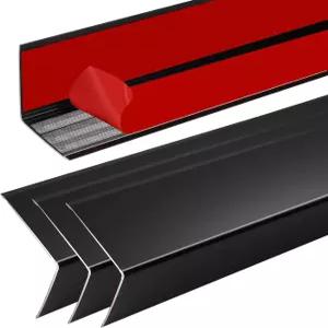 4Pcs 17.5인치 블랙 메탈 코너 프로텍터 벽 캐비닛 베이스보드 가구 장식 트림 크기 x 2인치 4팩