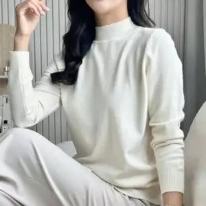 [SBD] 티셔츠 반폴라 여성 레이어드 베이직 골지 이너웨어 니트 슬림핏 하프넥 긴팔