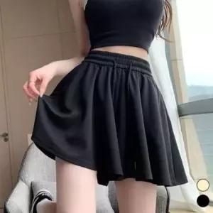 [SBD] 여성 와이드 반바지 핏 큐롯 치마바지 밴딩 4부 팬츠