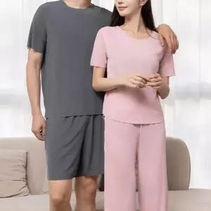 [라일리여성의류] Rly 찰랑 여름 커플 잠옷 상하 세트 반팔 반바지 긴